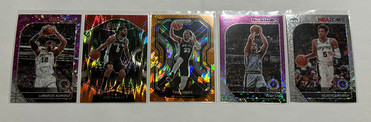 San Antonio Spurs 5 Card Parallel Basketball Lot #3