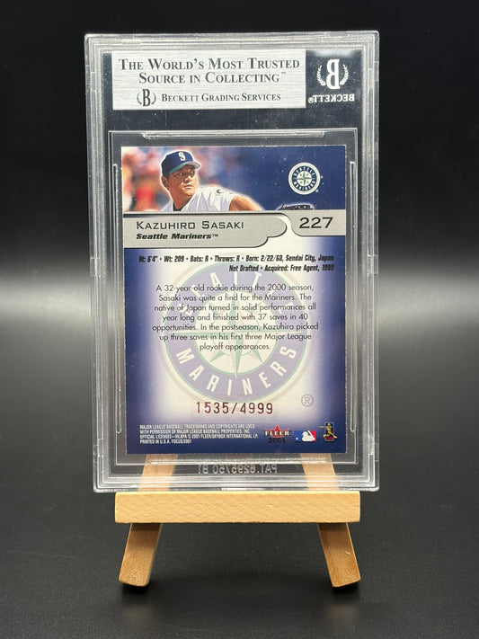 2001 Kazuhiro Sasaki Mariners Baseball Card – Numbered & Graded
