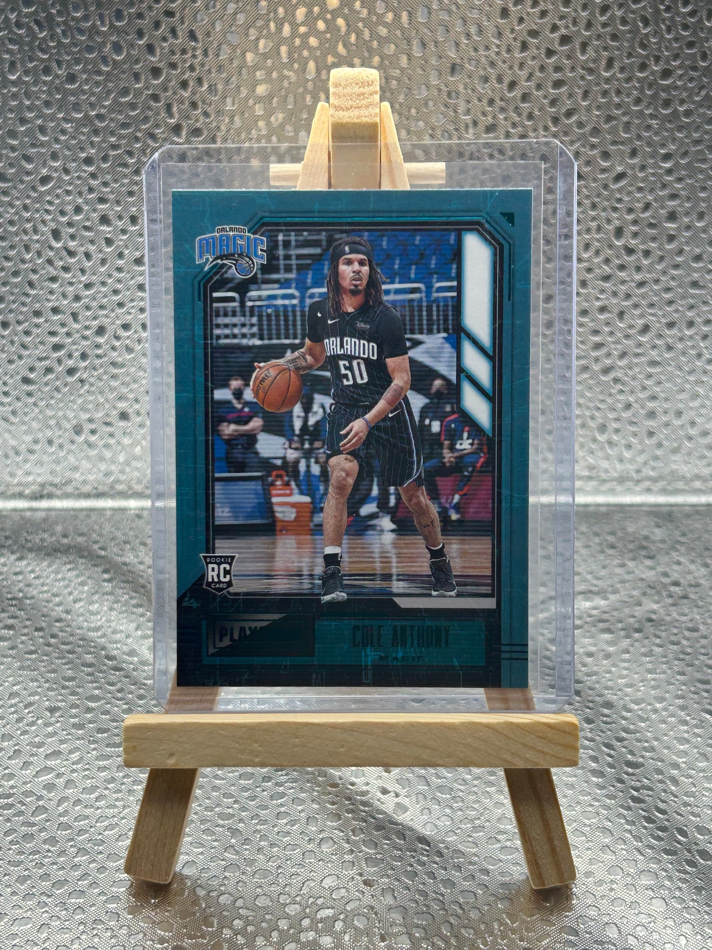 2020-2021 Panini Playbook Basketball Rookie Card Cole Anthony Teal Parallel