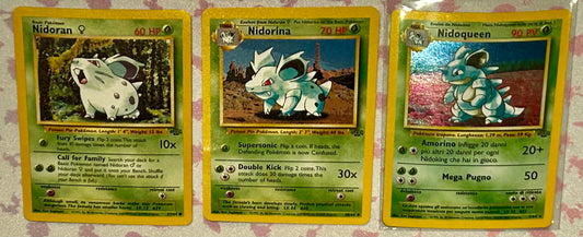 Nidoran female Evolutions Jungle 3 card lot