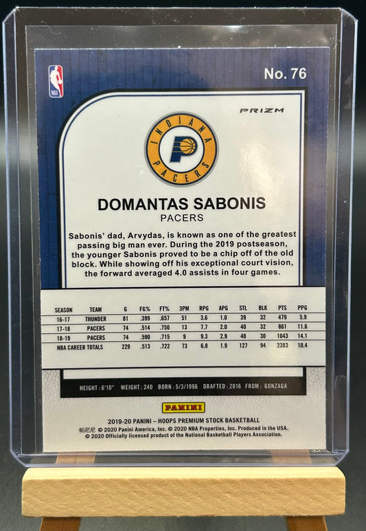 2019-20 Panini NBA Hoops Premium Purple Disco Parallel Damontas Sabonis