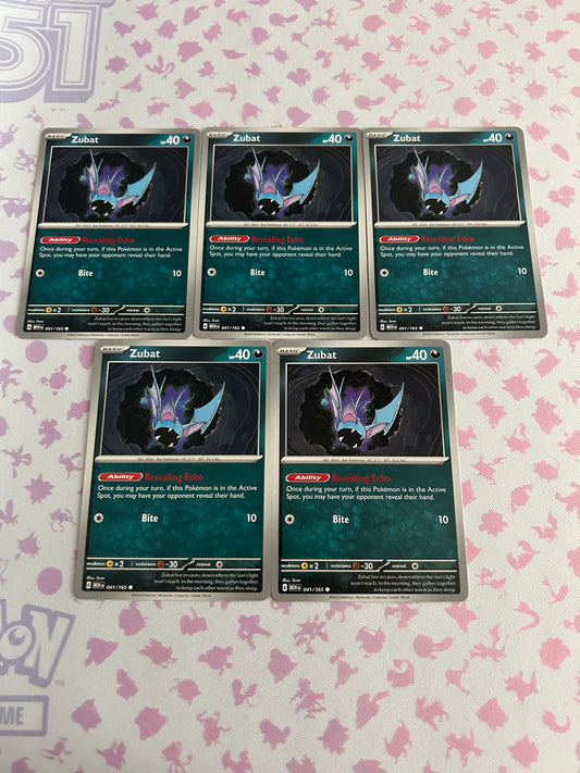 5 Zubat Card Scarlet & Violet 151 lot