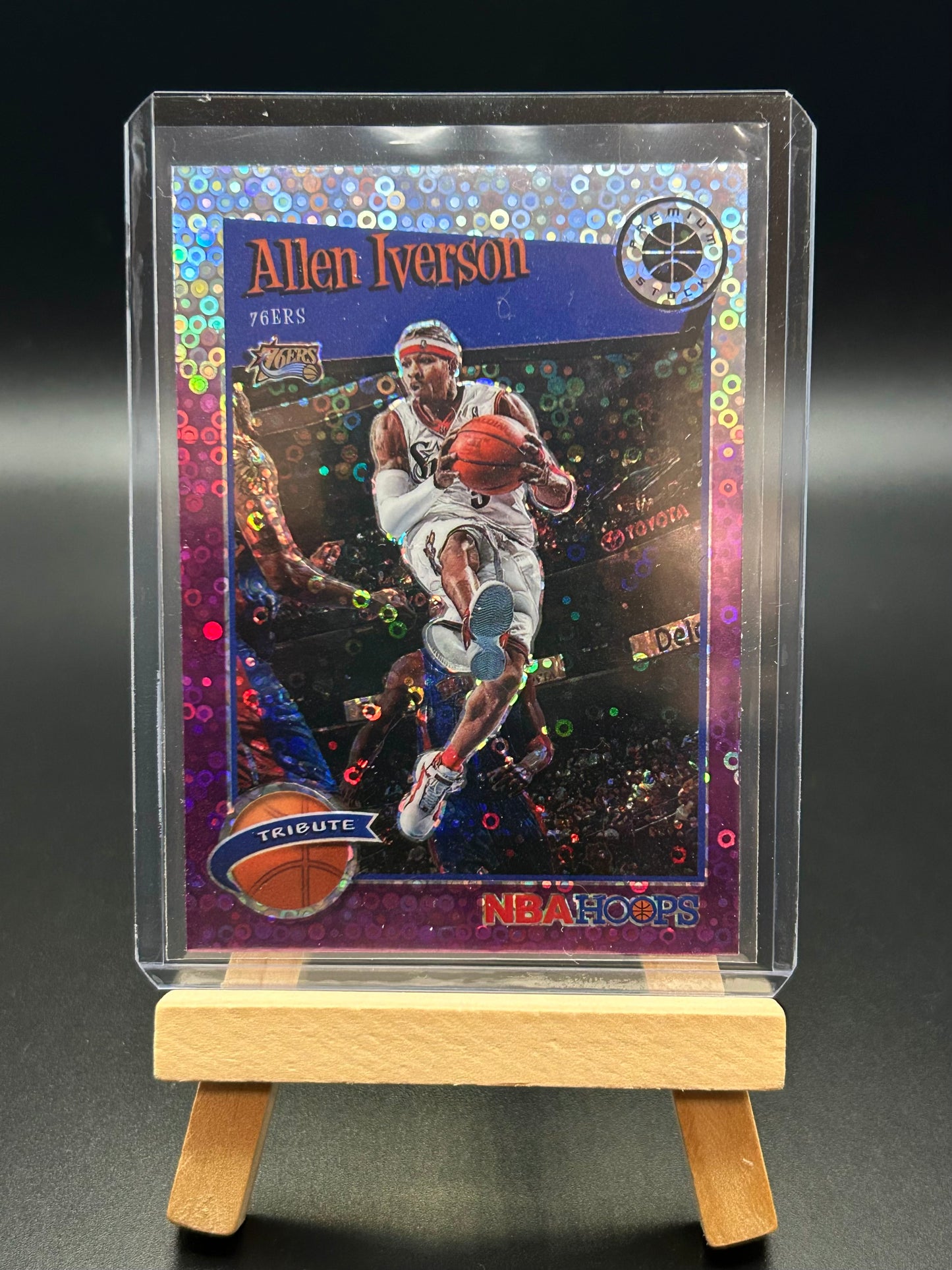 2019-20 Panini NBA Hoops Premium Stock Purple Disco Tribute Allen Iverson