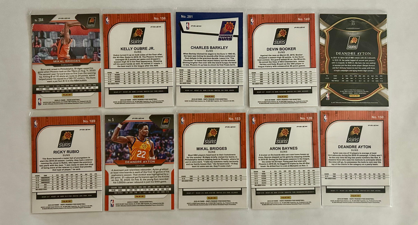 Phoenix Suns Parallel Card Lot $10.00 10 Card Lot #1