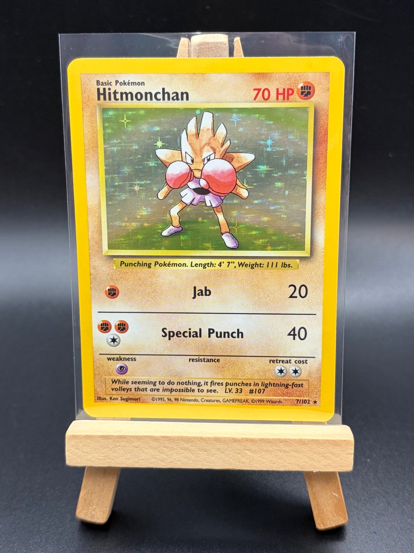 Hitmonchan(007/102)- Base Set (BS)Holo Rare LP