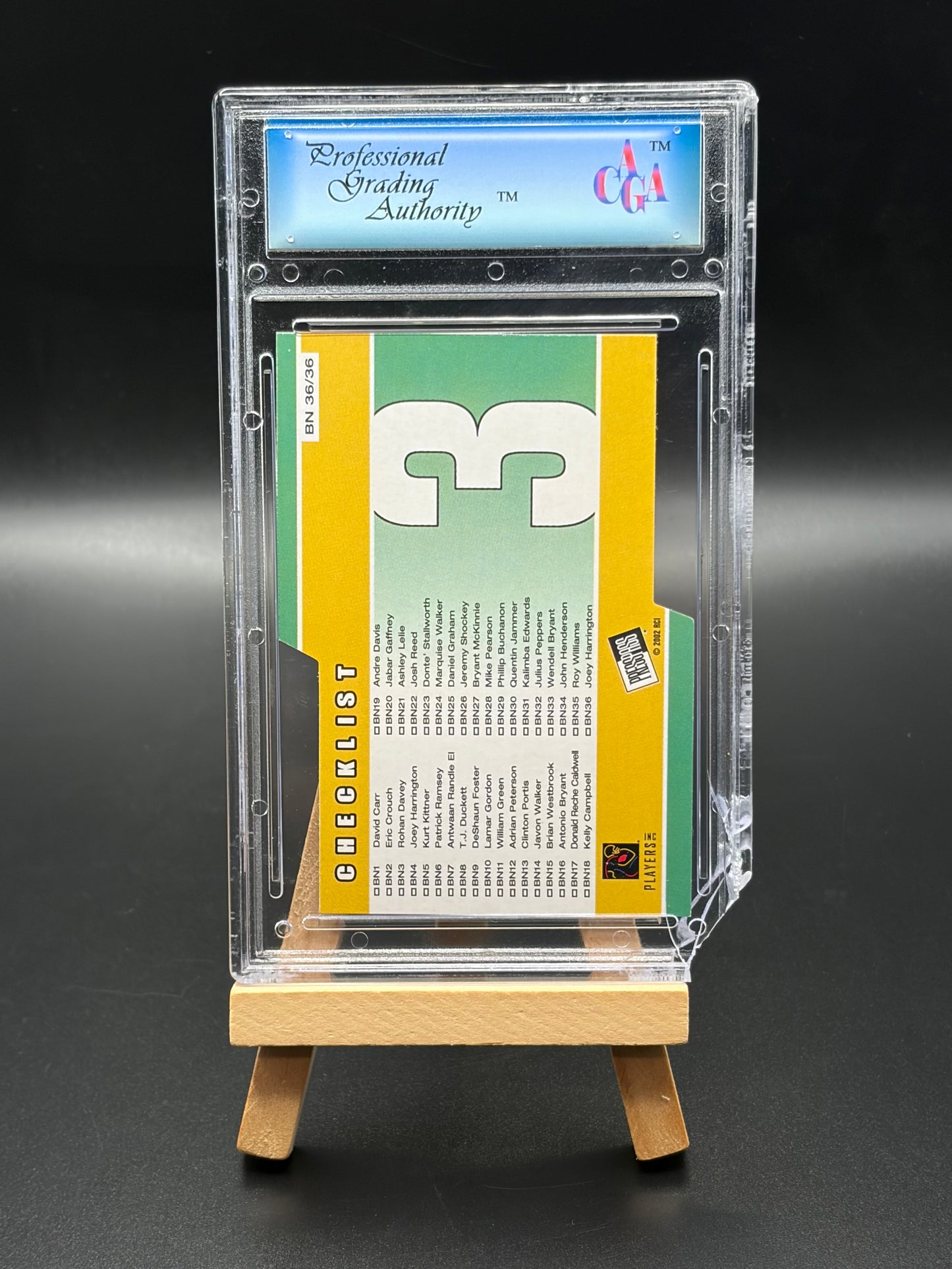 2002 Press Pass Big Numbers RC Joey Harrington