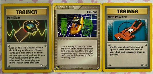 3 Pokémon Card Lot. Comes with Poke’gear,Poke’nav, and New Pokédex.