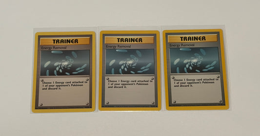 Energy Removal- Base Set (BS) Common 3 card lot LP (Read Description)