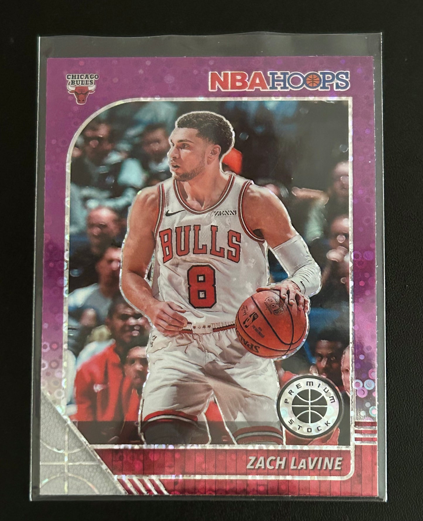 2019-2020 Panini Hoops Premium Stock Zach Lavine Purple Disco Parallel Card
