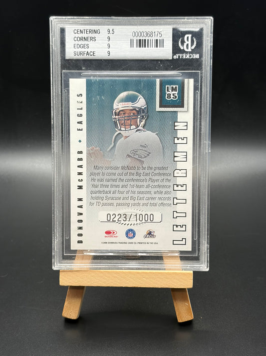 Donavan Mcnabb Beckett Graded 9 and #/1000.