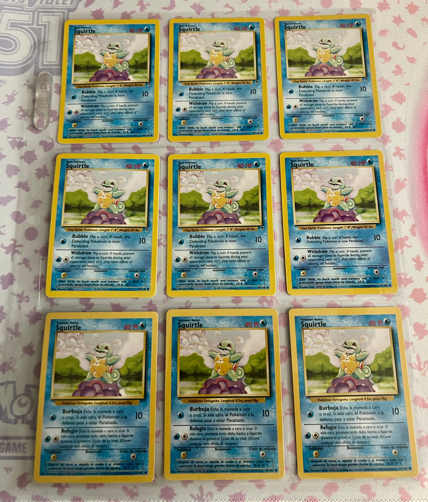 9 Card Squirtle Collection