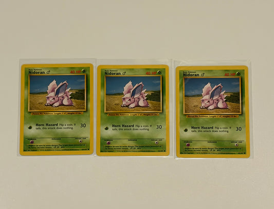 Nidoran- Base Set (BS) Common 3 card lot LP
