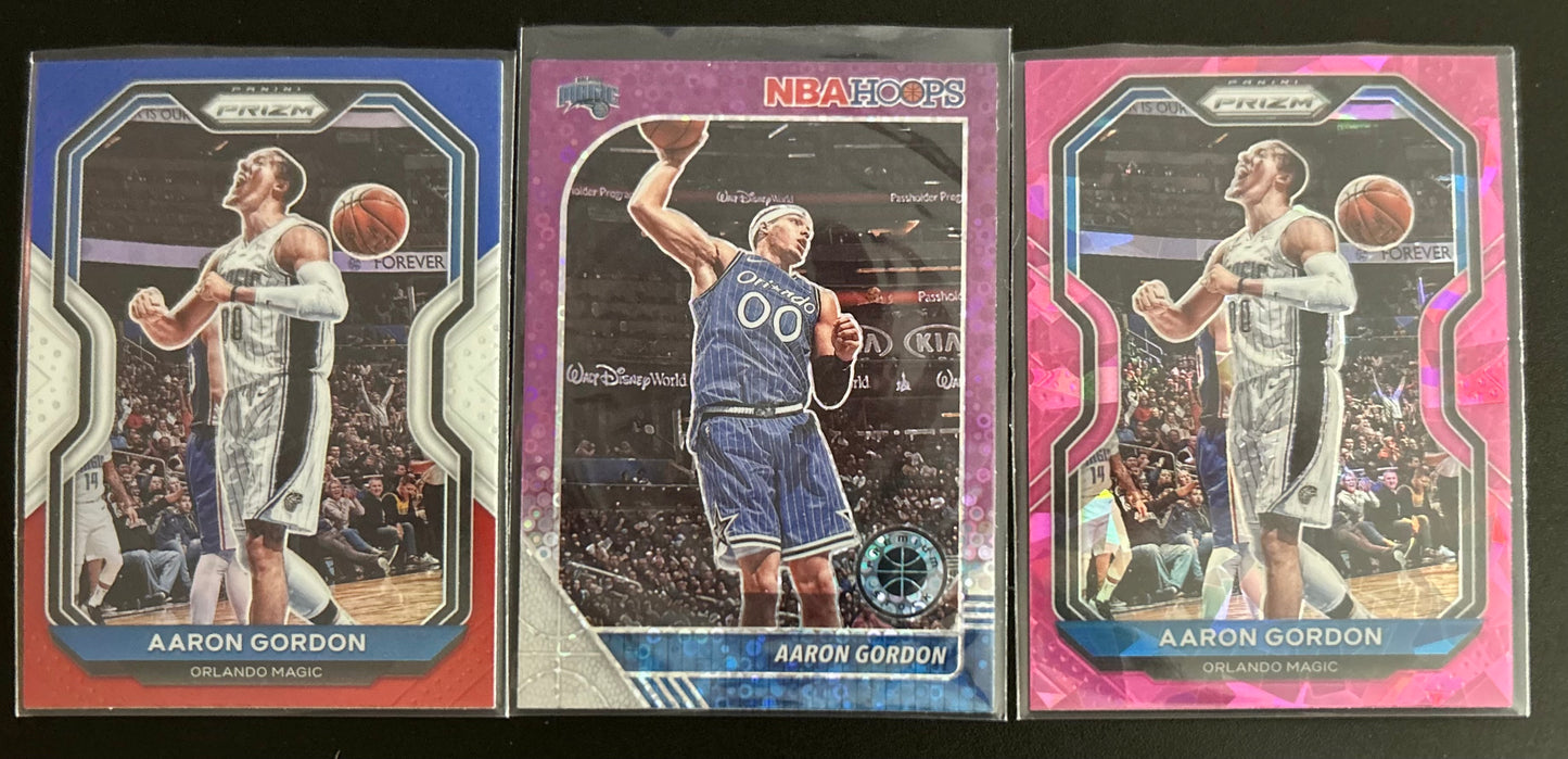 2019-2020 3 card Aaron Gordon Parallel Card Lot