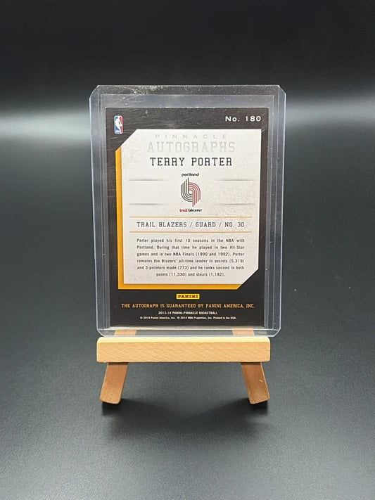 2013-14 Panini Pinnacle Autographs #180 Terry Porter Signed Basketball Card