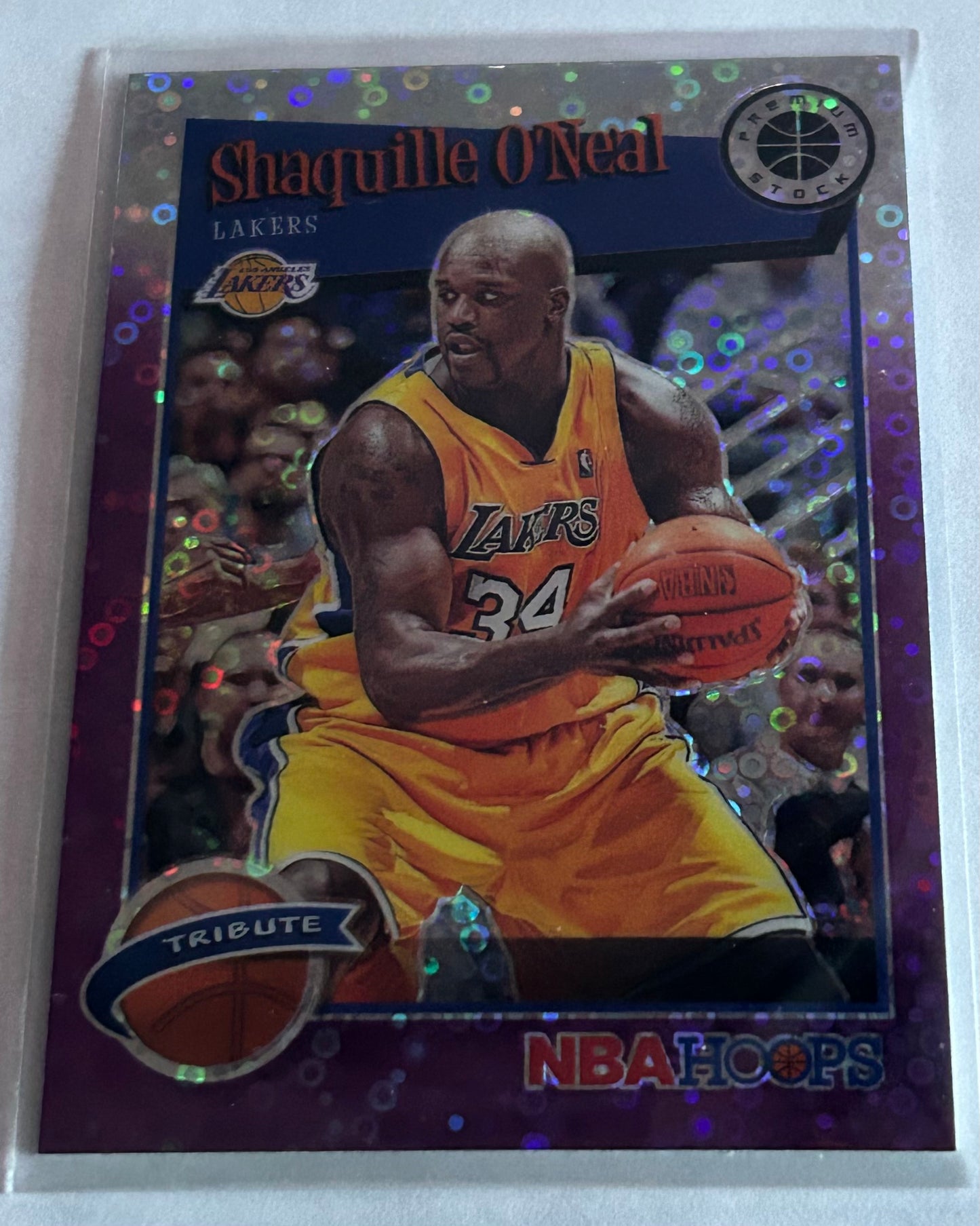 2019-20 Panini NBA Hoops Premium Stock Purple Disco Tribute Shaquille O'Neal