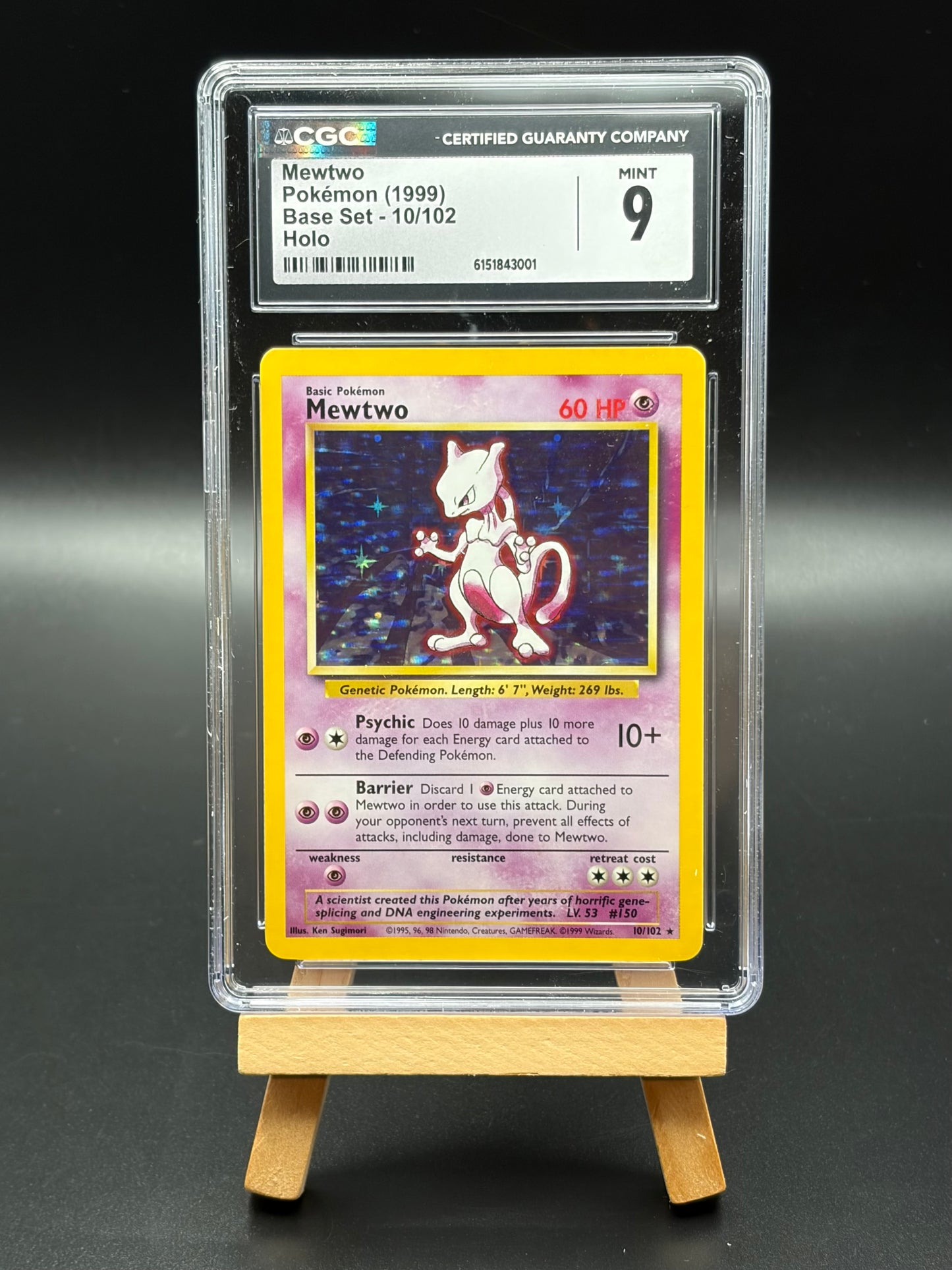 Mewtwo(010/102)- Base Set (BS) Unlimited Graded CGC 9