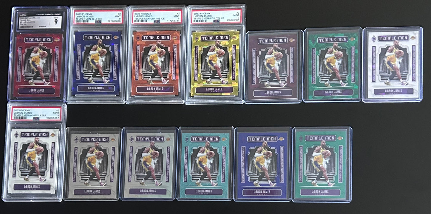 LeBron James #2 — 2023 Phoenix Basketball “Temple Men” Parallel (13-Card Lot)