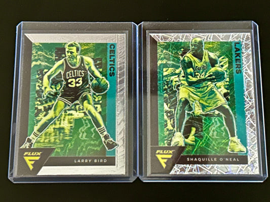 2020-2021 Panini - Flux Basketball Larry Bird and Lazer Prizm Shaquille O’Neal