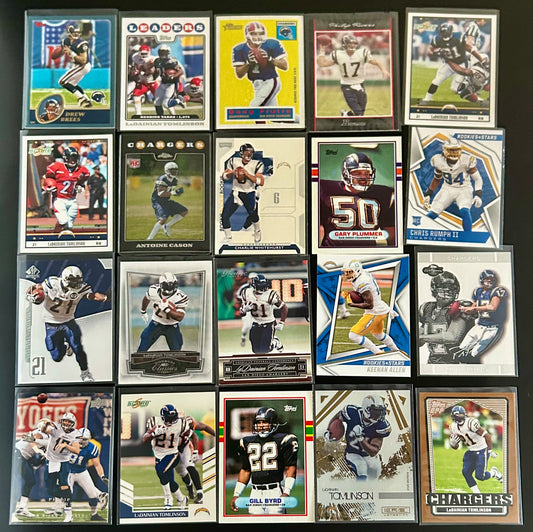 NFL Los Angeles Chargers 20 Card lot #1
