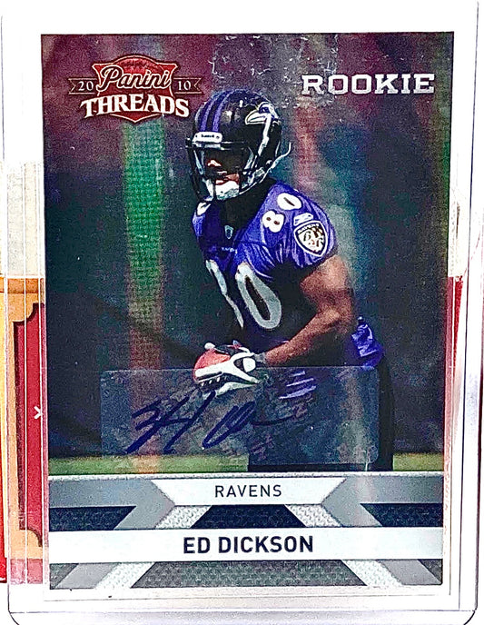 2010 Panini Threads Ed Dickson Autographed And Numbered.