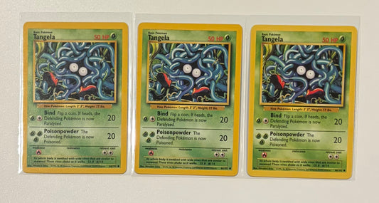 Tangela- Base Set (BS) Common 3 card lot LP