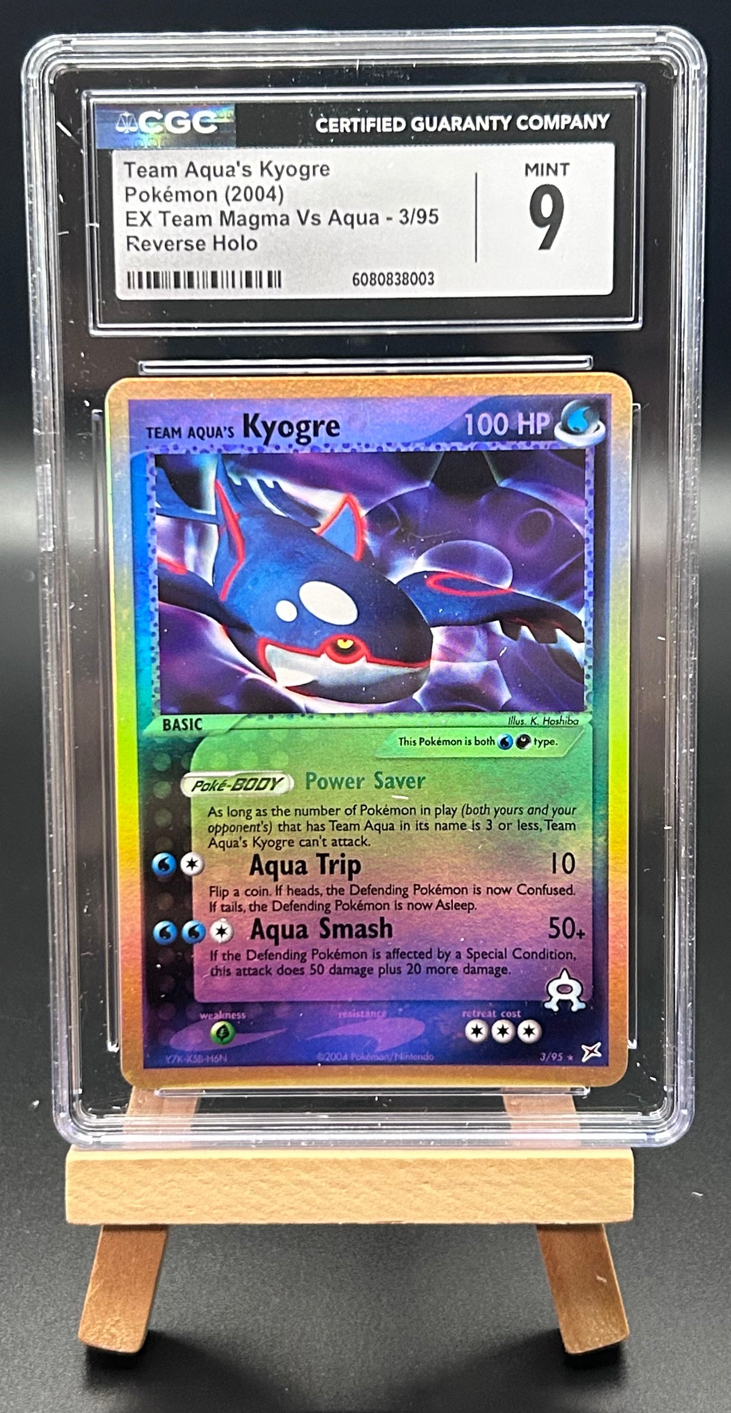Team Aqua's Kyogre - Team Magma vs Team Aqua (MA) Reverse Holo CGC 9