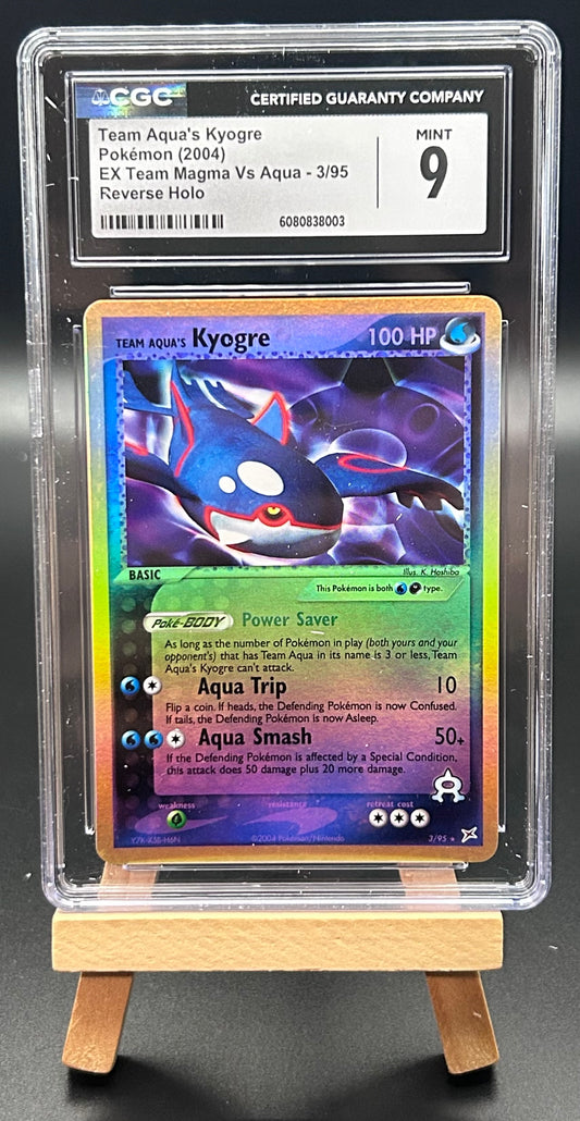 Team Aqua's Kyogre - Team Magma vs Team Aqua (MA) Reverse Holo CGC 9