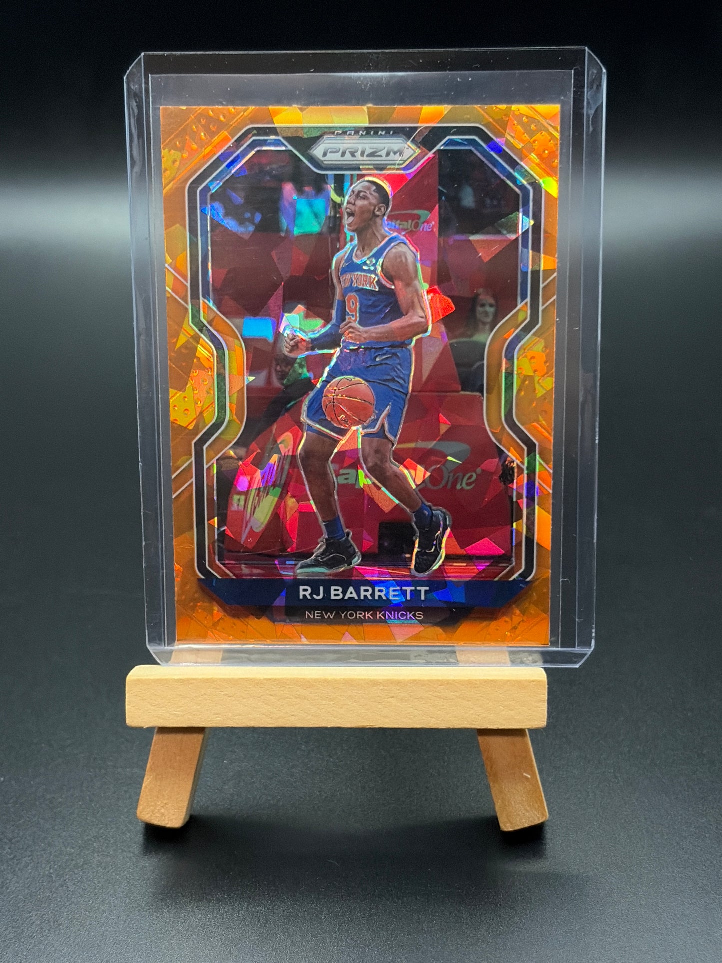 2020-21 Panini Prizm RJ Barrett Orange Cracked Ice Prizm Parallel Basketball Card