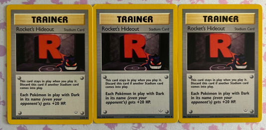 3 Card Rocket’s Hideout Neo Revelation lot.