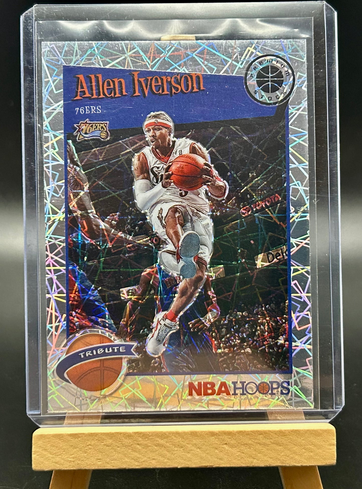 2019-20 Panini NBA Hoops Premium Stock Prizms Silver Lazer Tribute Allen Iverson