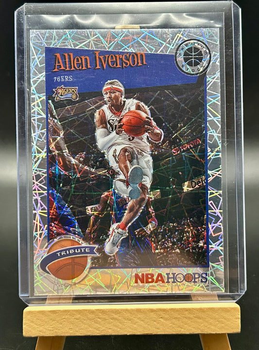 2019-20 Panini NBA Hoops Premium Stock Prizms Silver Lazer Tribute Allen Iverson