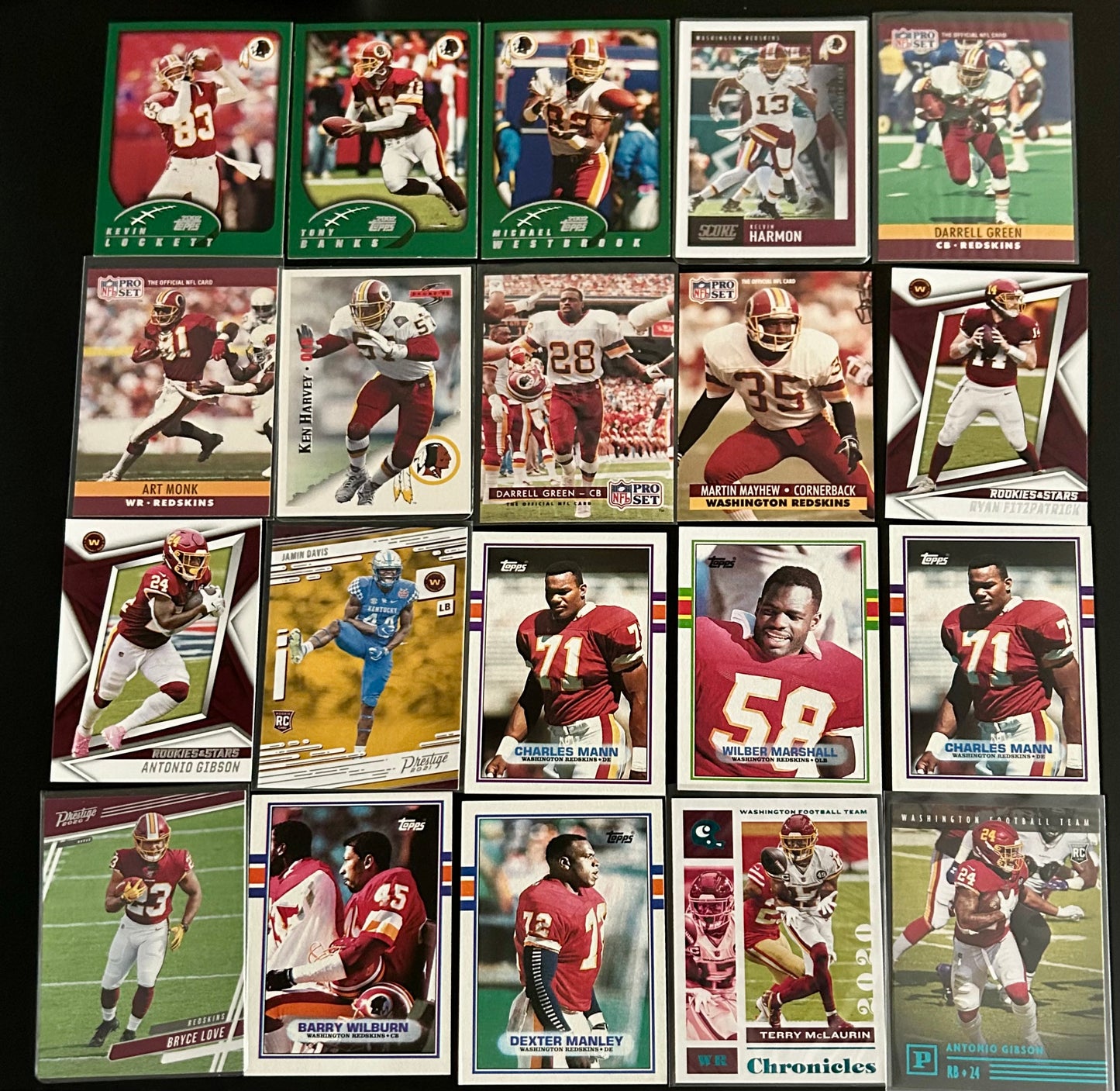 Washington Team NFL $3.50 20 Card Lot #4