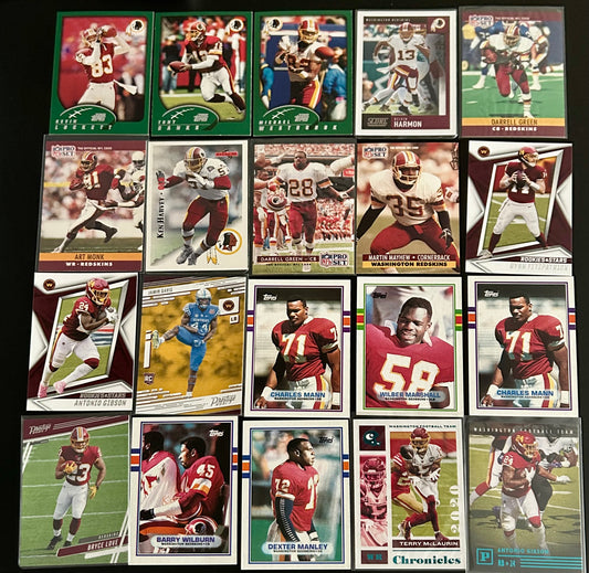Washington Team NFL $3.50 20 Card Lot #4