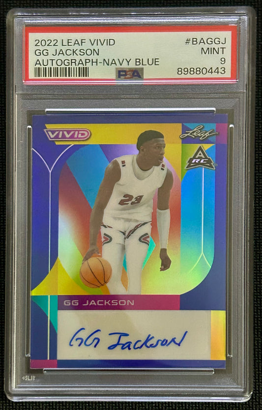 2022 Leaf Vivid GG Jackson auto Navy Blue PSA 9
