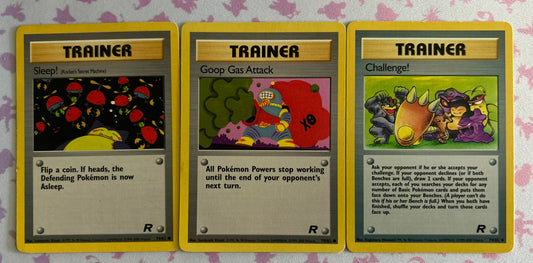 3 Card Original Series Team Rocket Trainer Card lot