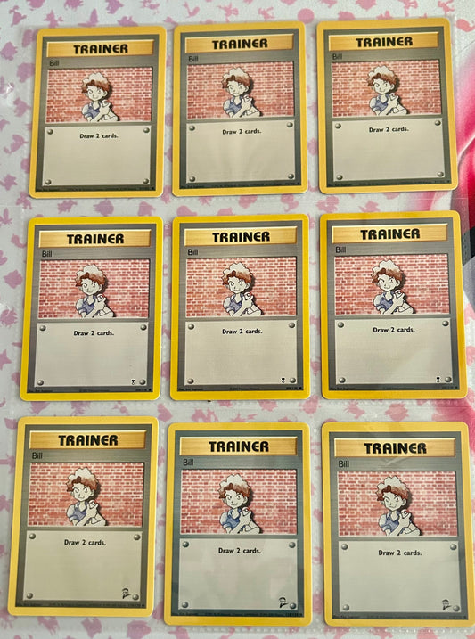 9 Card Bill Pokemon Card Lot