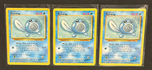 Poliwag - Base Set (BS) Common 3 card lot LP
