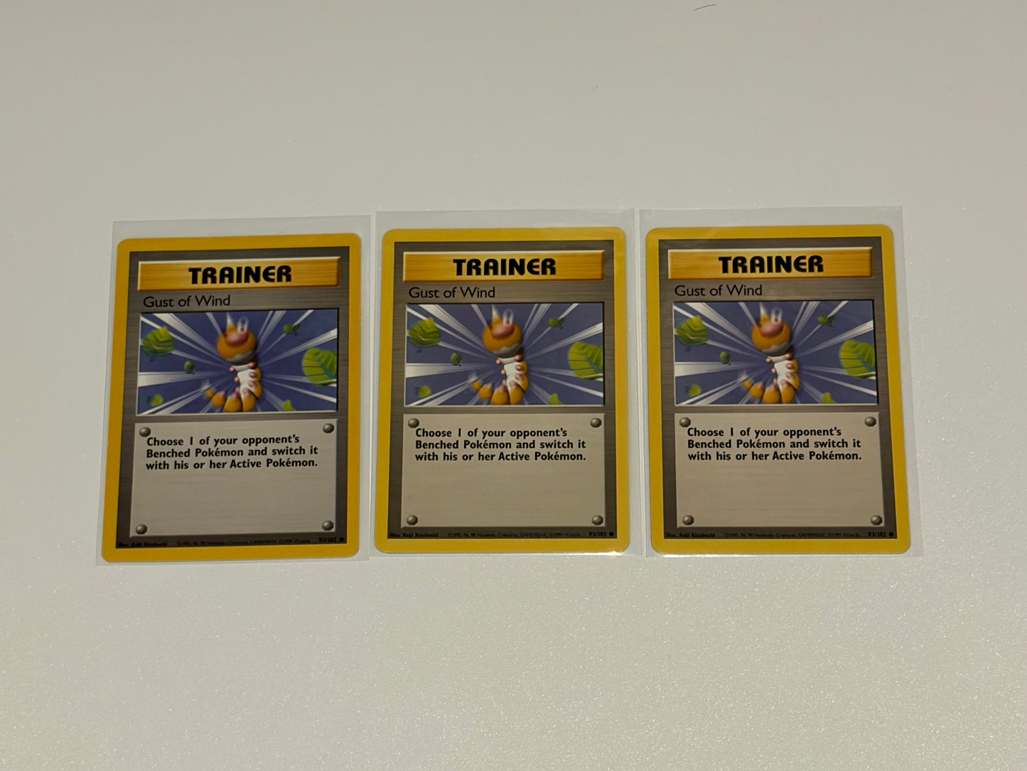 Gust of Wind- Base Set (BS) Common 3 card lot LP (Read Description)