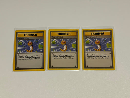 Gust of Wind- Base Set (BS) Common 3 card lot LP (Read Description)