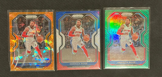 3 card parallel lot 2020-2021 Panini-Prizm Basketball Derrick Rose