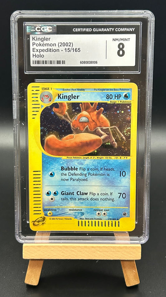 Kingler (15) - Expedition (EX)Holo Rare CGC 8 with swirl