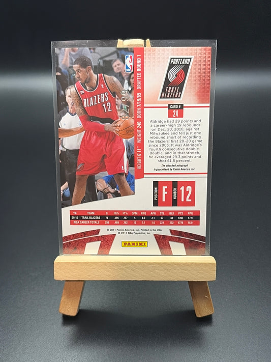 2011 Panini LaMarcus Aldridge Autograph – #/99