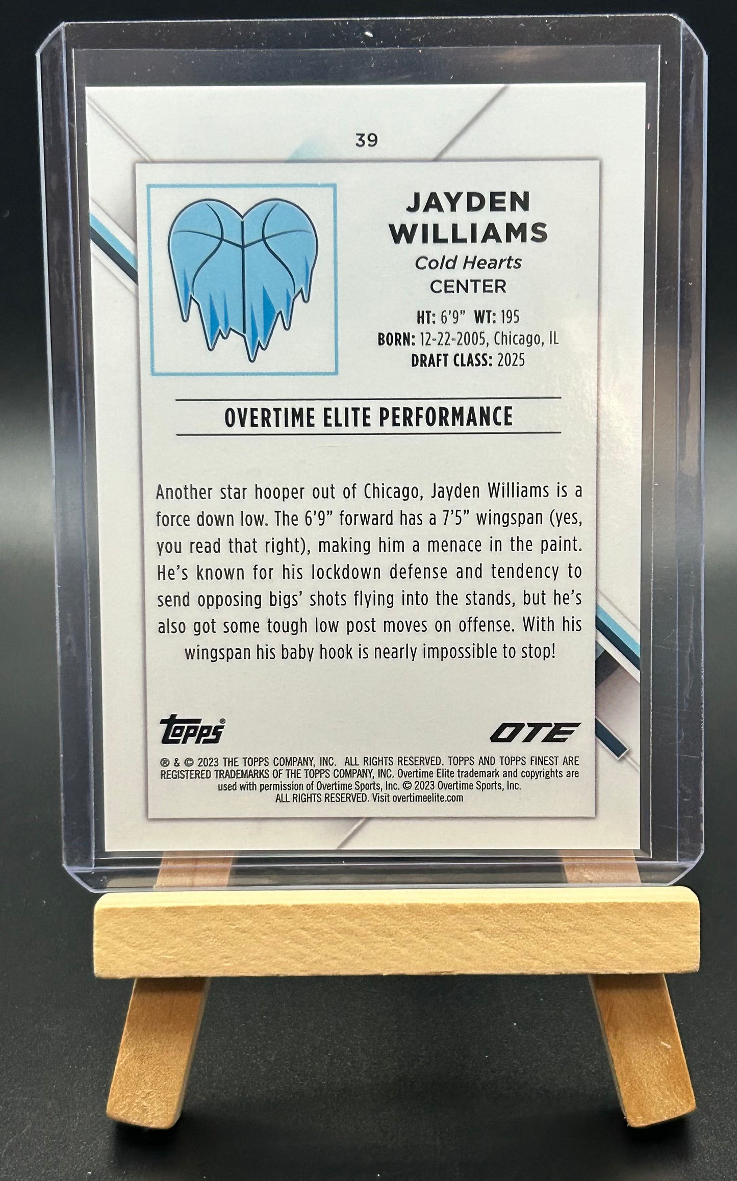 2022 Topps Finest OTE Overtime Elite Pink Prism Refractor /125 Jayden Williams RC