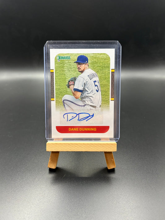 2021 Donruss Baseball Dane Dunning Autograph Rookie Card – Texas Rangers #87S‑DD