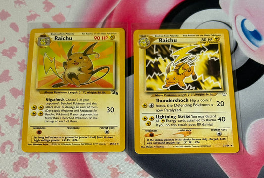 Raichu (29) -Fossil (FO)and Raichu (21)- Neo Revelation(N3)