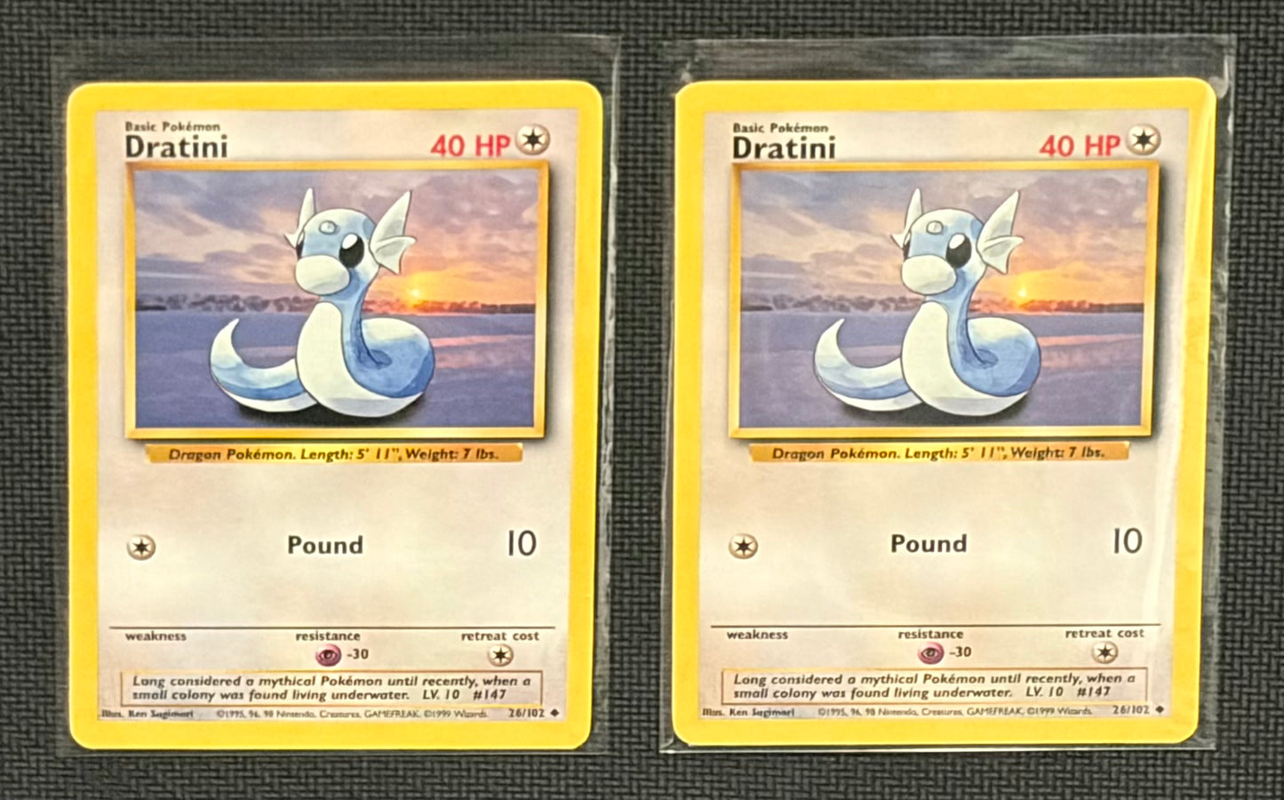 Dratini- Base Set (BS) UnCommon 2 card lot LP (Copy)