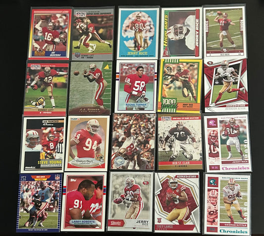 San Francisco 49ers NFL $3.50 20 Card Lot #3