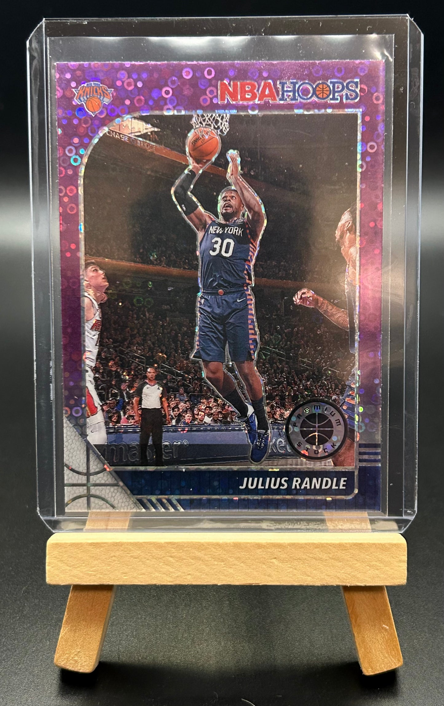 2019-2020 Panini Hoops Premium Stock Julius Randle Purple Disco Parallel Card