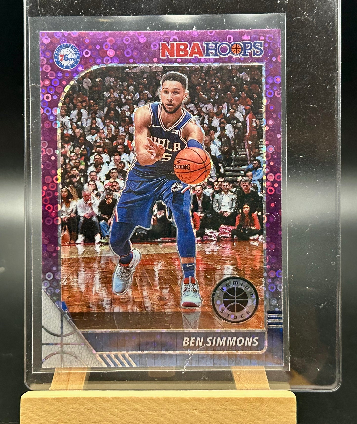2019-20 Panini NBA Hoops Premium Purple Disco Parallel Ben Simmons