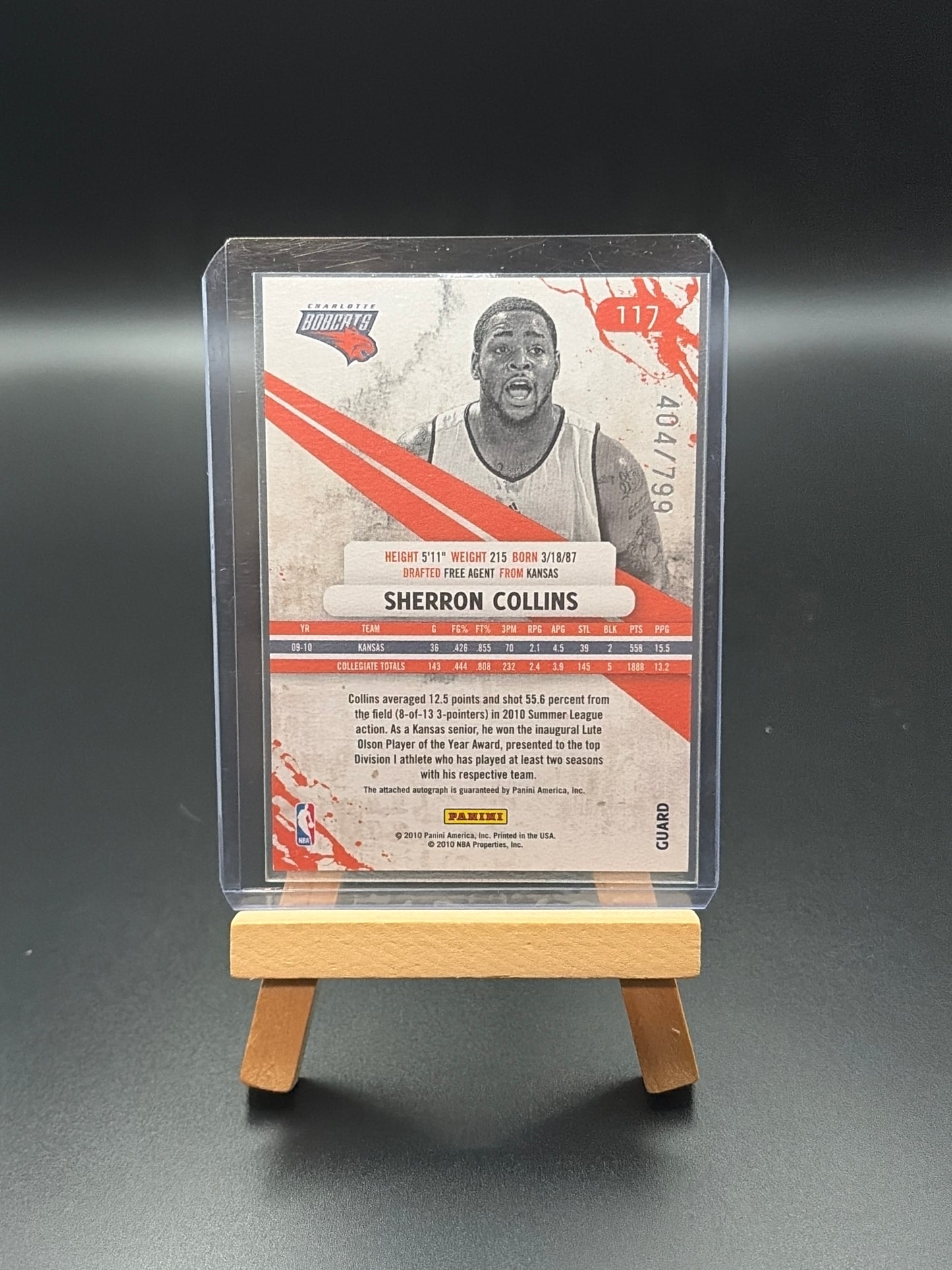 2010 Panini Sherron Collins Autographed And Numbered